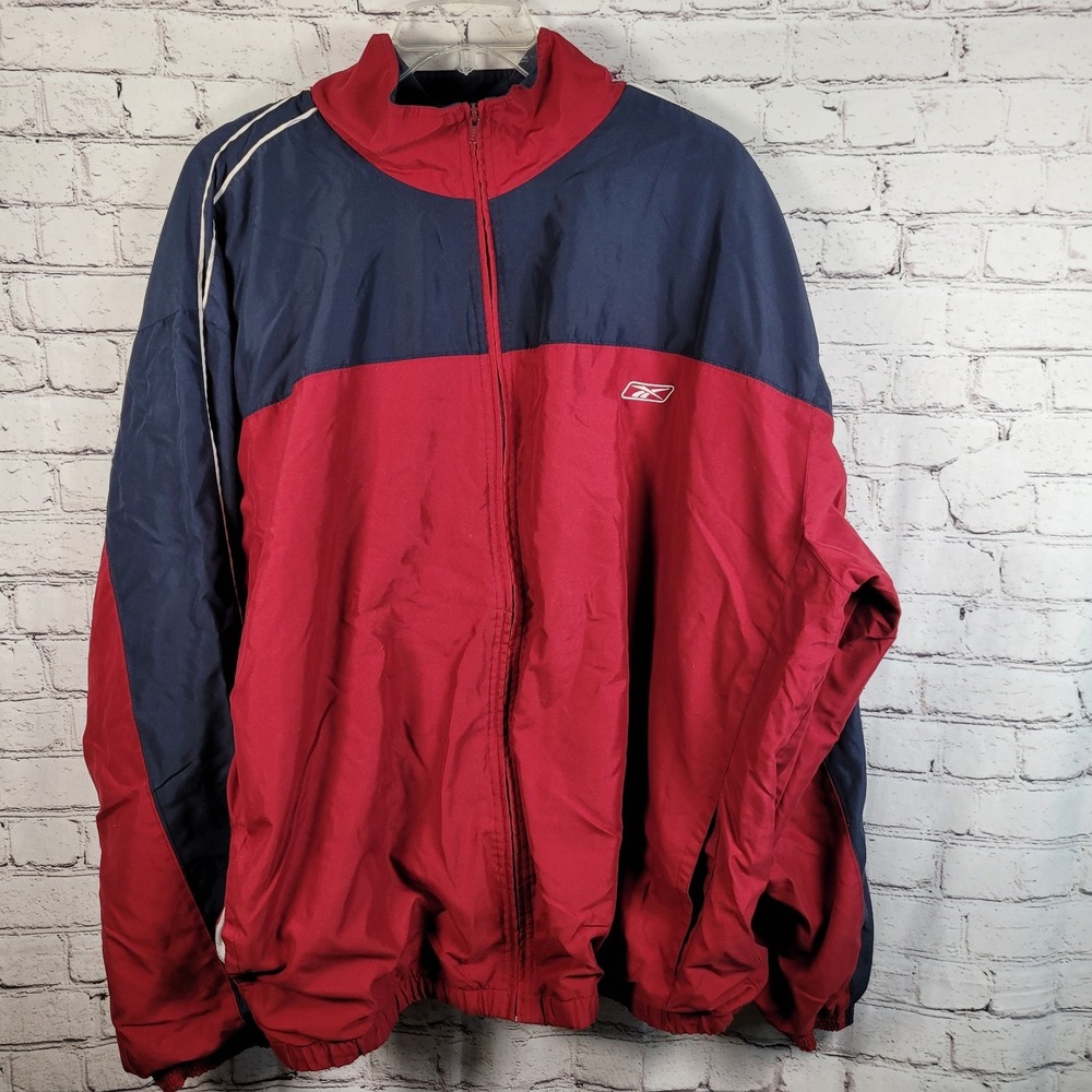 Reebok Red/Blue Vintage Full Zip Jacket Mens 3XLT